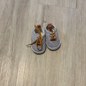 Stylish Gray and Tan Kids Sneakers